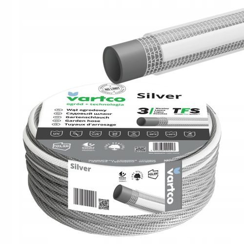  SILVER TFS garden hose 1/2" 30m VARTCO 25BAR