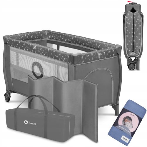  2in1 LIONELO STEFI PLUS travel cot playpen for children from 0-3 years + bamboo diaper Lionelo LO-BAMBOO SWADDLE