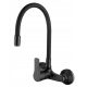 Invena VERSO wall-mounted kitchen faucet, black
