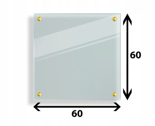 Glass pane 60 x 60 x 4 mm, polished tempered glass