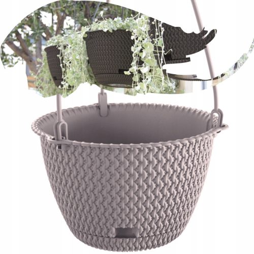  Flowerpot DTU24 27 cm x 27 x 17 cm plastic in brown and beige tones