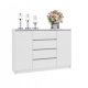  SaraMeble chest of drawers, spacious cabinet, drawers, shelves 120 x 40 x 97 cm matt white