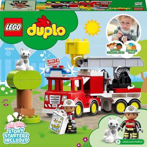  LEGO 10969 DUPLO RESCUE OPERATION TREE KITTEN FIREMAN FIRE TRUCK BLOCKS