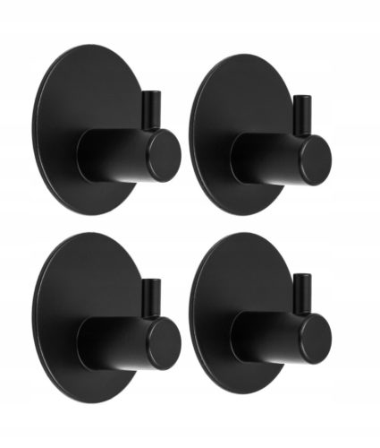 4x WS1 Self-adhesive coat hanger, black