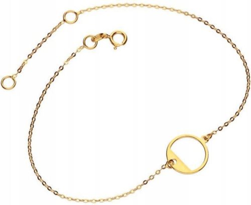  Gold bracelet 585 chain with ring 0.62g fashionable pattern for a gift