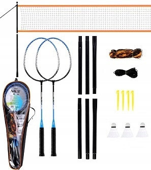  Badminton, cover, net, Nils NRZ012 racket set