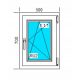 PVC WINDOW 500x700 RU WHITE, RIGHT