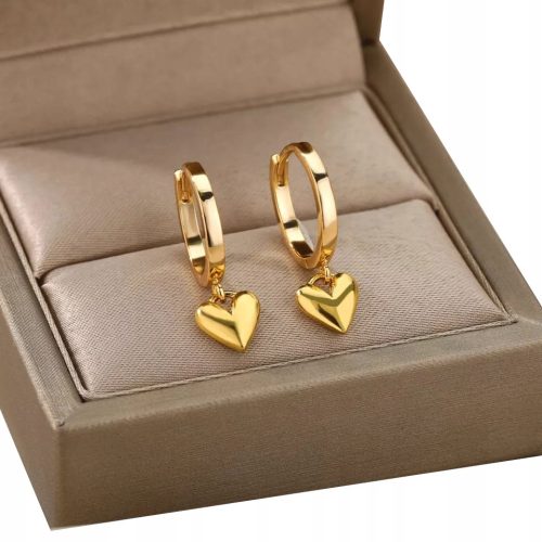  Gold Hoop Earrings Steel Heart Beautiful