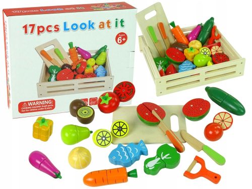  Wooden Vegetables Fruits for Cutting on a Magnet XXL