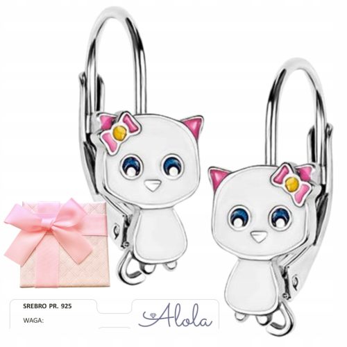  SILVER EARRINGS CATS FOR CHILDREN AS A GIFT