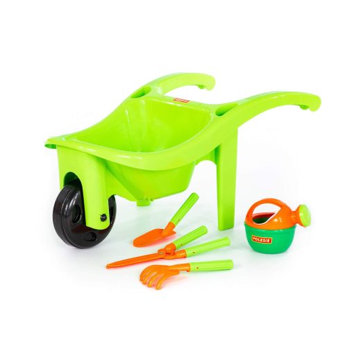 Wheelbarrow with tool set + watering can WADER Polesie