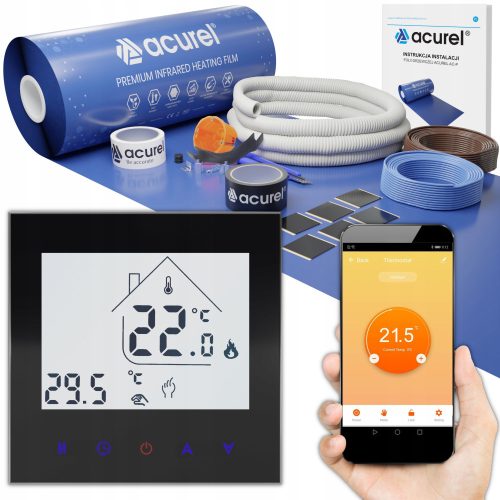 Heizfolie 140W/m² WiFi-Thermostat Set 2m²