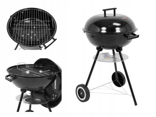  LUND round charcoal grill with cover, grate 41x41cm