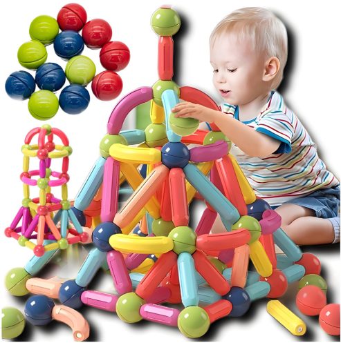  AiM magnetic blocks MAGNETIC BUILDING BLOCKS STICKS 64 EL. 64 pcs.