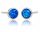  Silver earrings round opal blue stud 925