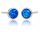 Silver earrings round opal blue stud 925