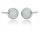  Silver earrings opal white round studs pr.925