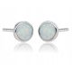  Silver earrings opal white round studs pr.925