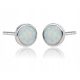  Silver earrings opal white round studs pr.925