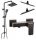 Surface-mounted shower set Loge Denis + shower fitting Valvex Loft in black