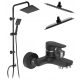 Loge Denis surface-mounted shower set + single-lever wall-mounted bathtub faucet Ideal Standard Cerafine black