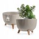 Flowerpot Kadax, 29 cm x 29 x 22.7 cm, diameter 29 cm, plastic in brown and beige tones