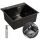 Moderno single-bowl sink, black steel