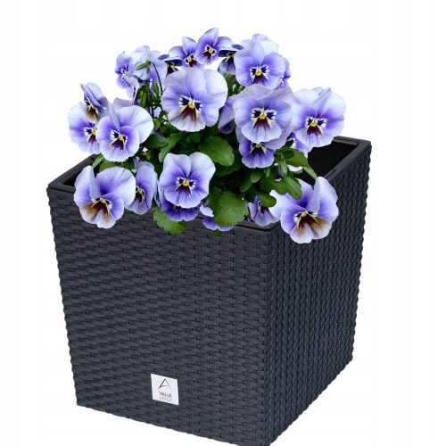  Valle Verde flowerpot 26.2 cm x 26.2 x 26.6 cm, plastic in grey and silver tones