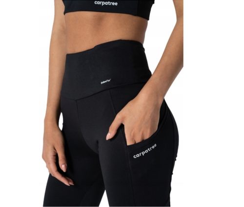  CARPATREE BLACK HIGH WAIST SPORTS LEGGINGS - S