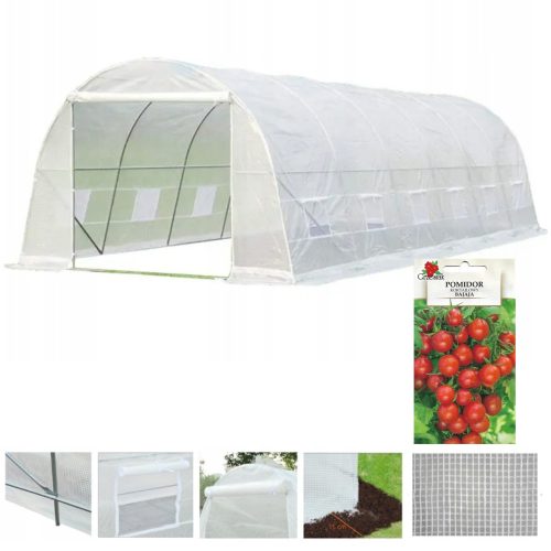 Polytunnel, panneaux en plastique Polytunnel 24 m² 800 x 300 cm blanc