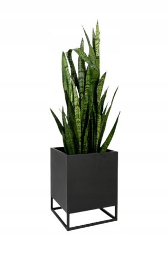 Flowerpot cover 40 x 29 cm, black metal