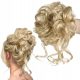  SECURED bun with elastic band, THICK hairpiece, extensions, curls