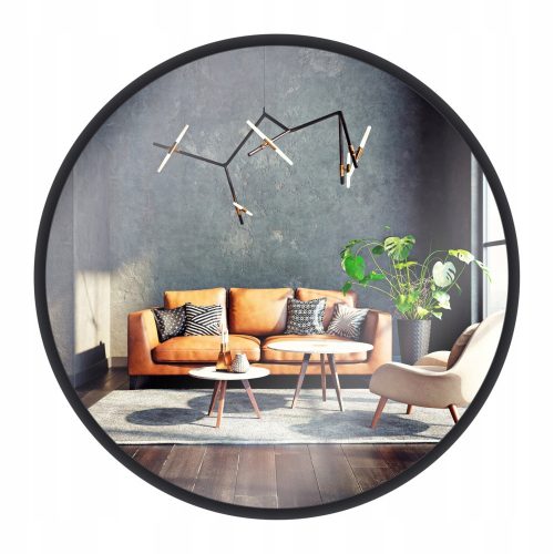  Gold and chrome wall mirror, metal frame, 530 x 530 mm