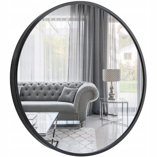  Gold and chrome wall mirror, metal frame, 800 x 800 mm