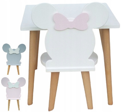  50/50 table with a Mouse chair with bow