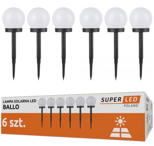  SuperLED solar lamp, white, 34 cm, 6 pcs.