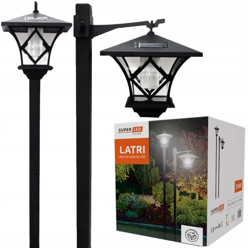  SuperLED solar lamp, black, 150 cm, 1 pc.