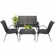 A set of garden and patio furniture Jumi Metal FIESTA garden furniture set, black, 4 pieces.