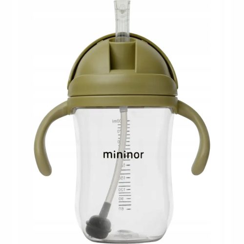  Bottle - leak-proof with straw, Tritan, 330 ml moss green / Mininor