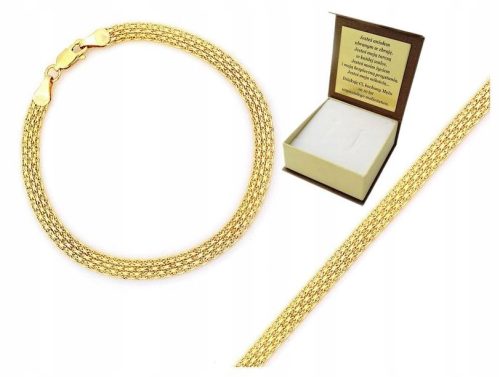  GOLD 585 BRACELET FASHIONABLE WIDE GIFT ENGRAVING