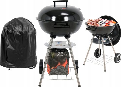  LUND GARDEN CHARCOAL GRILL ROUND LID STEEL GRID 41CM + COVER