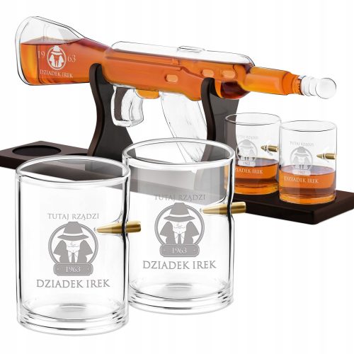 Cool, funny gadgets A GIFT FOR GRANDFATHER, WHISKY RIFLE DECATER, ENGRAVING