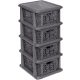  Four-part bamboo basket stand in anthracite