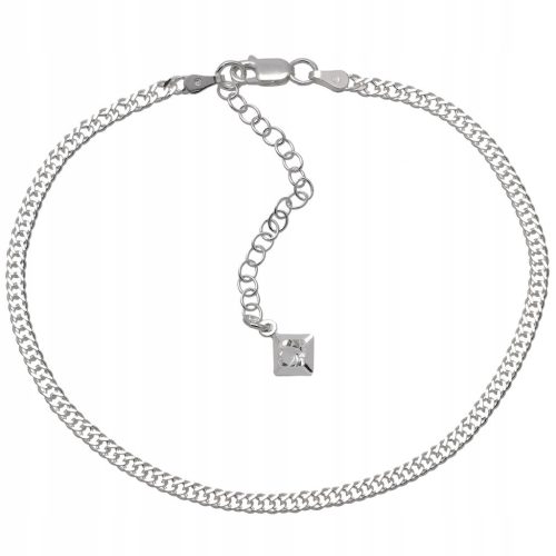  Silver ankle bracelet with cubic zirconia, 925