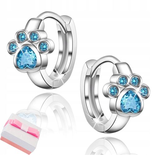  Earrings with cubic zirconia Fine Silver silver paws