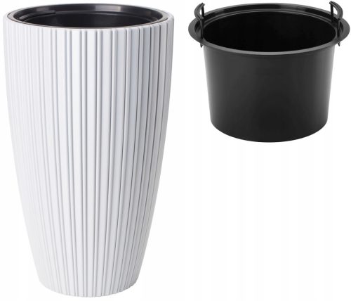  FLOWER POT WITH MIKA SLIM INSERT, 30 HEIGHT, 48 DIAMETER. 29 WHITE