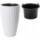  FLOWER POT WITH MIKA SLIM INSERT, 30 HEIGHT, 48 DIAMETER. 29 WHITE