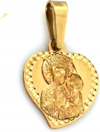  Gold medallion 585 mother of god heart baptism holy communion gift 14k