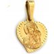  Gold medallion 585 mother of god heart baptism holy communion gift 14k