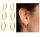  GOLD HOOP EARRINGS 3 pairs 8,10,12 mm 316 L STEEL